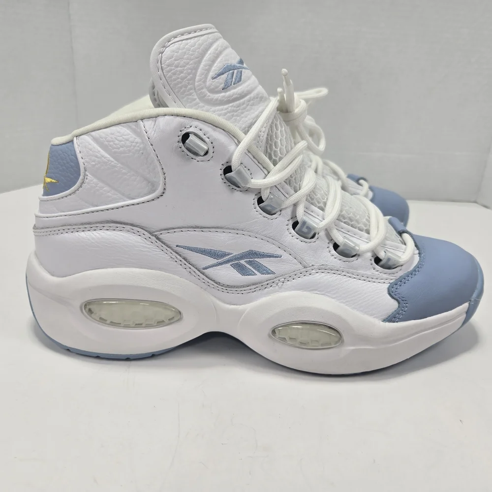 Reebok Question Mid Allen Iverson Men's White  Blue Basketball Sneakers Size 9.5 - Picture 2 of 15